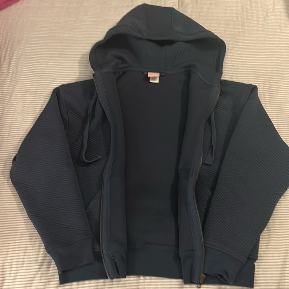 Excellent condition, worn once, dark teal textured hoodie, Third Love, medium